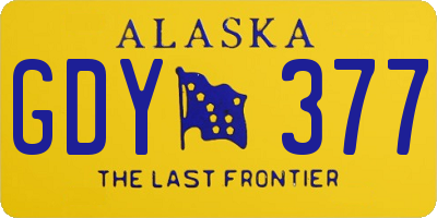 AK license plate GDY377