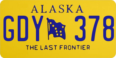 AK license plate GDY378