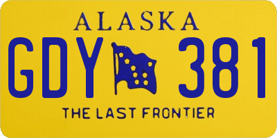 AK license plate GDY381