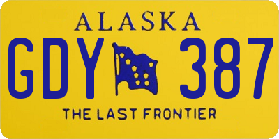 AK license plate GDY387