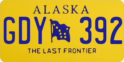 AK license plate GDY392