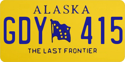 AK license plate GDY415