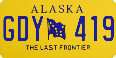 AK license plate GDY419
