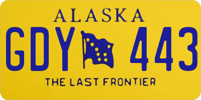 AK license plate GDY443