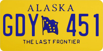 AK license plate GDY451