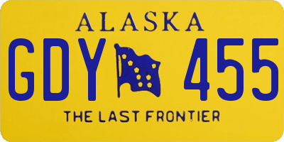 AK license plate GDY455