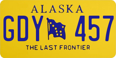 AK license plate GDY457