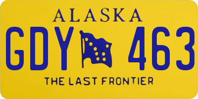AK license plate GDY463
