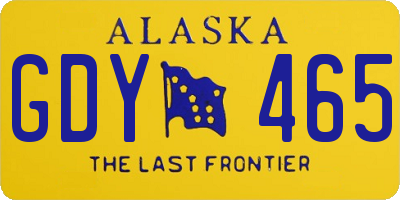AK license plate GDY465