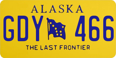 AK license plate GDY466