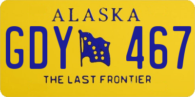AK license plate GDY467