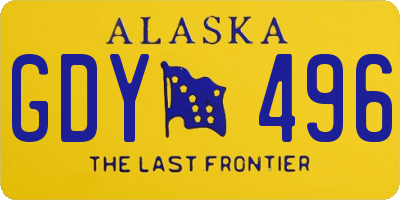 AK license plate GDY496