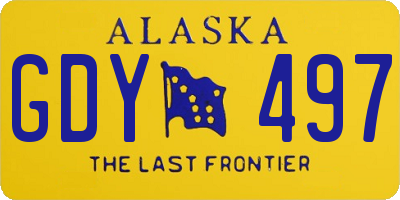 AK license plate GDY497