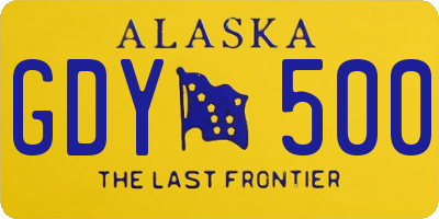 AK license plate GDY500