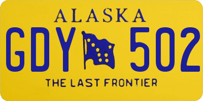 AK license plate GDY502