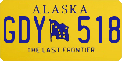 AK license plate GDY518