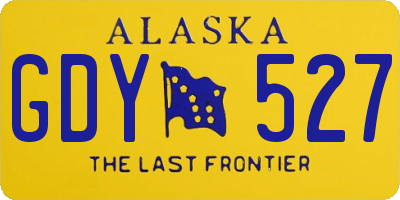 AK license plate GDY527