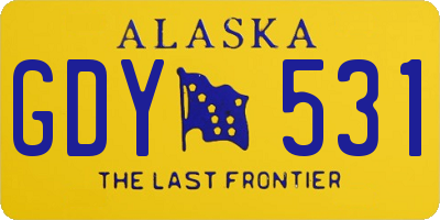 AK license plate GDY531