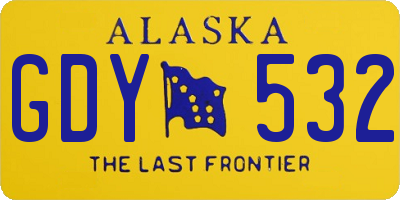 AK license plate GDY532