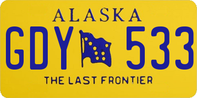 AK license plate GDY533