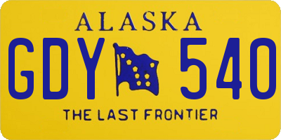 AK license plate GDY540