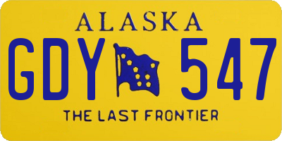 AK license plate GDY547