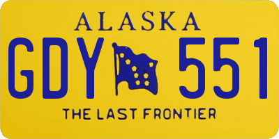 AK license plate GDY551