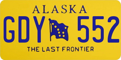 AK license plate GDY552
