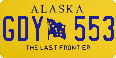 AK license plate GDY553