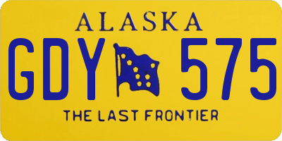 AK license plate GDY575