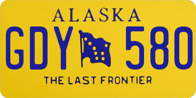 AK license plate GDY580