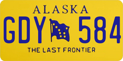 AK license plate GDY584