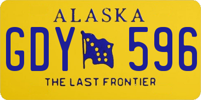 AK license plate GDY596