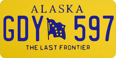 AK license plate GDY597