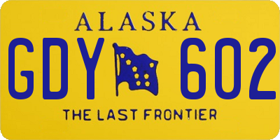 AK license plate GDY602
