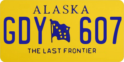 AK license plate GDY607