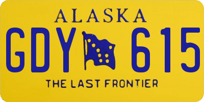 AK license plate GDY615