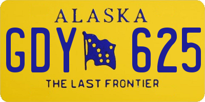AK license plate GDY625