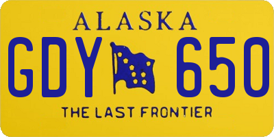 AK license plate GDY650