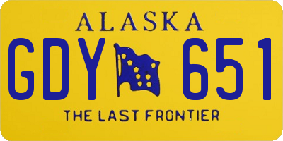 AK license plate GDY651