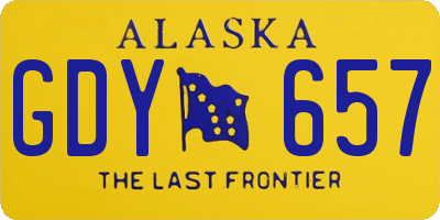 AK license plate GDY657