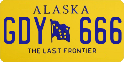 AK license plate GDY666