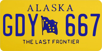 AK license plate GDY667
