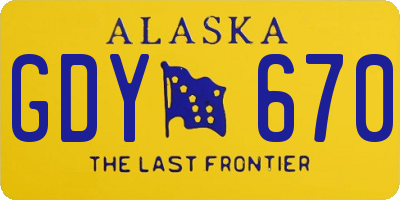 AK license plate GDY670