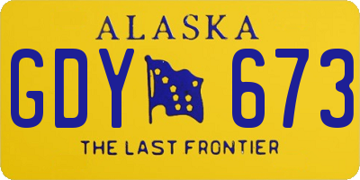 AK license plate GDY673