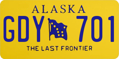 AK license plate GDY701