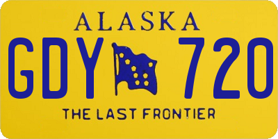 AK license plate GDY720