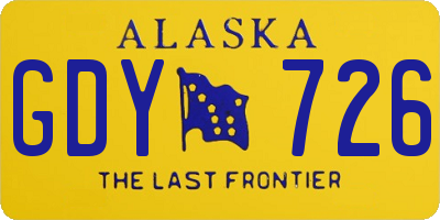 AK license plate GDY726