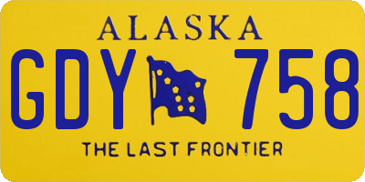 AK license plate GDY758