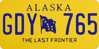 AK license plate GDY765